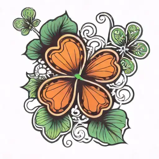 Four Leaf Clover And Penny Design