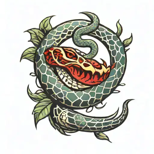 Spine Tattoo Snake Moon