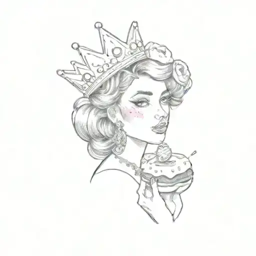 A Girl With A Crown And A Donut