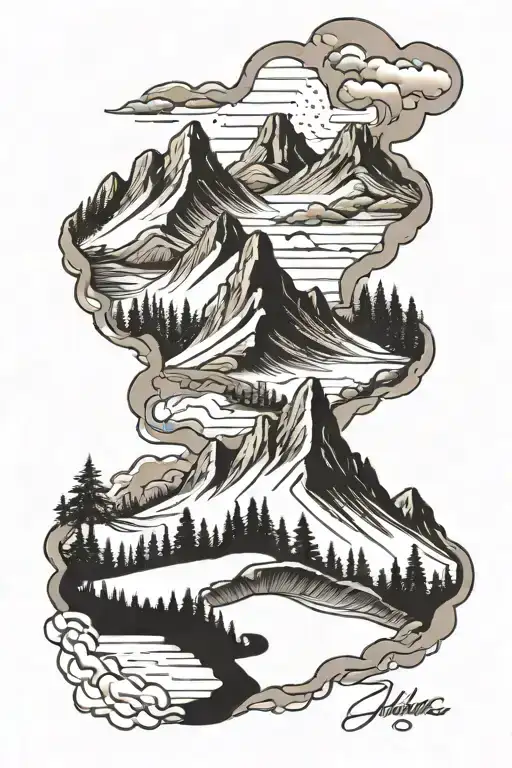 Mountain Scene With Names Incorporated