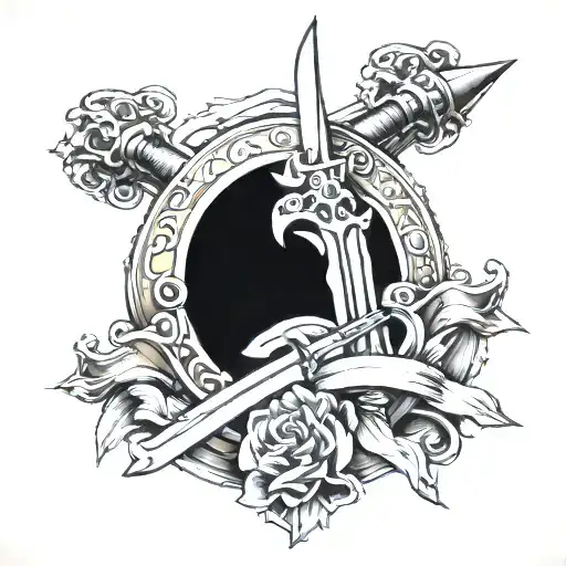 Sword And Parchment Scroll