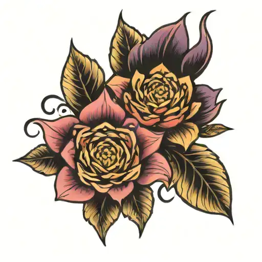 Paired Psychedelic Tattoos For Girlfriends