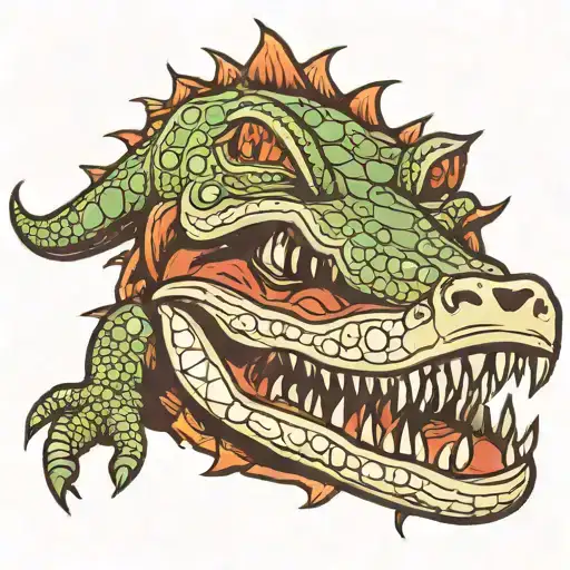 Fieldtown Word Inside Of Alligator In A Swap