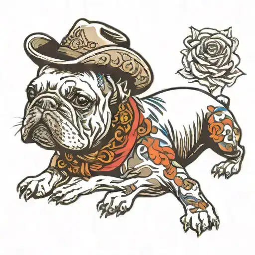 French Bulldog With Cowboy Hat
