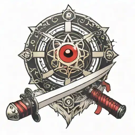 A Katana With Sharingan Eye