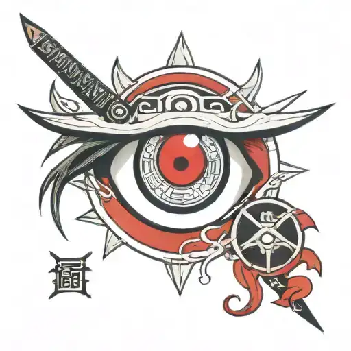 Sharingan Eye With A Katana And Amaterasu