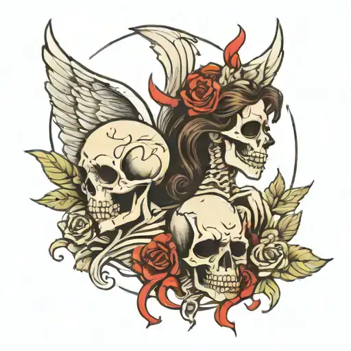 Angel And Devil Skeleton
