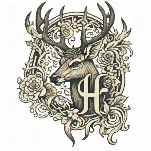 Deer With The Letter H
