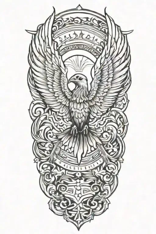 American Soldier With Pheonix Wings Spread