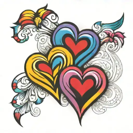 Stacked Rainbow Hearts