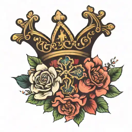 Cross Flowers Crown