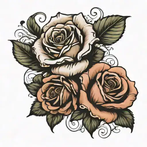 Make Me A Rose Tattoo That Can Be Placed Behind A Ear For A Man