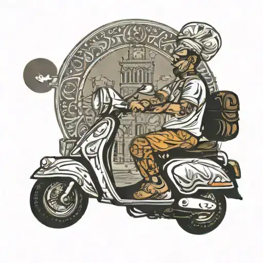 Delhi Background With A Person In Activa Scooty