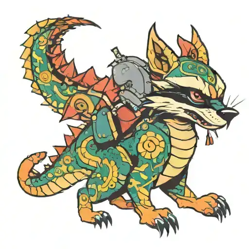 Dragon Racoon Riding