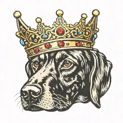 Black Lab With Jeweled Crown