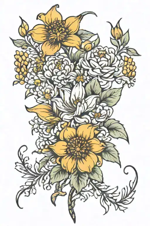 Birth Flower Bouquet May February November Birth Flower