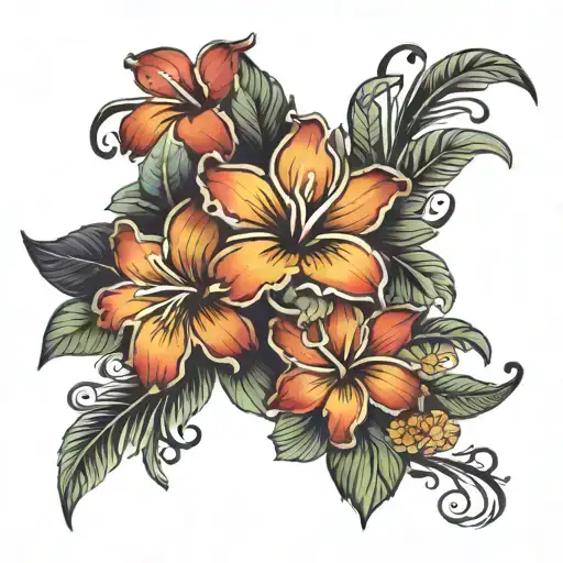 Hawaiian Flowers Blackout Sleeve With Plaque Doctor