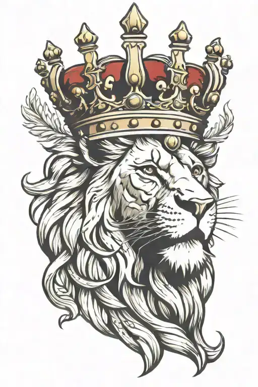 King Crown On Lion Head