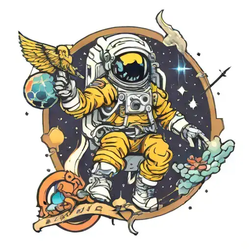 Religious Astronaut Floating