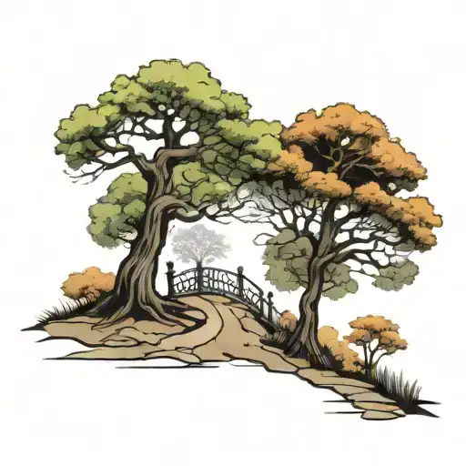 Tree And Path Leading Towards