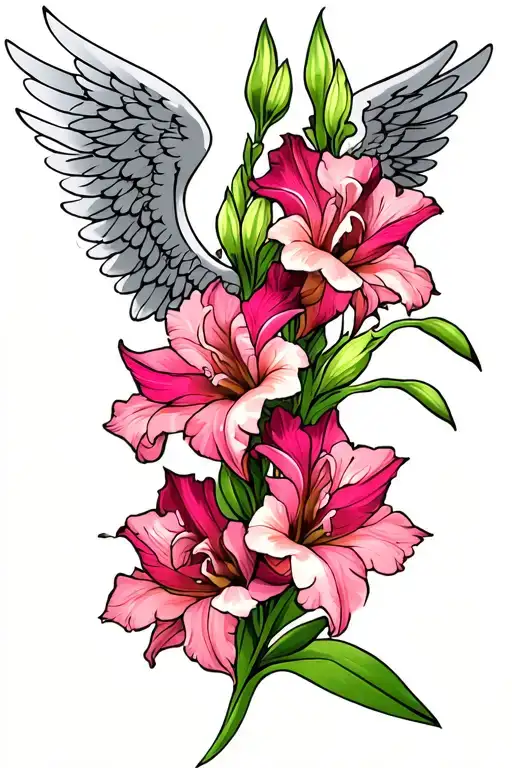 Gladiolus Flower With Angel Wings