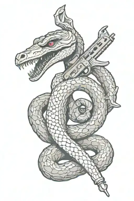 Snake Wrapped Around M1 Garand M16a1