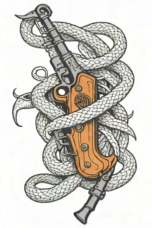 M1 Garand With Snake Wrapped Around It