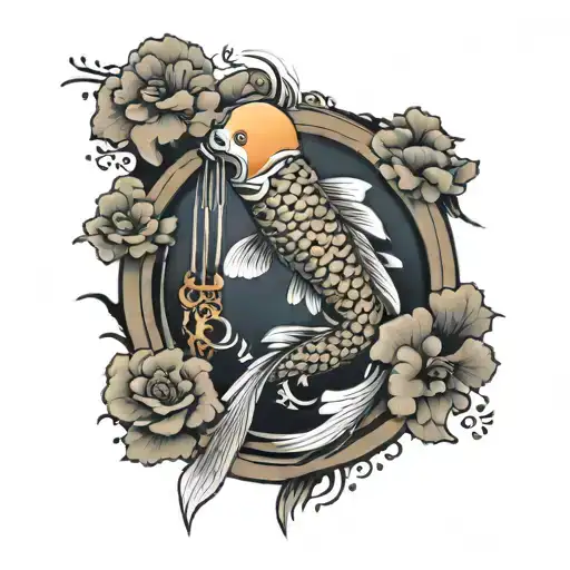 Koi Carp Samurai Temple Gates