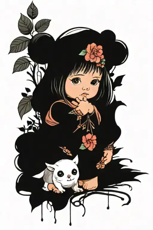 Cute Shy Baby Girl Standing