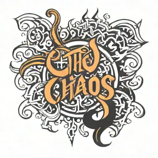 The Word Chaos Written In A Chaotic Way The Design