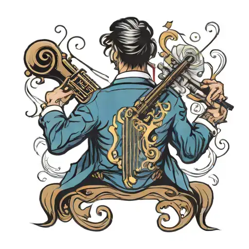 Rear View Of A Music Maestro