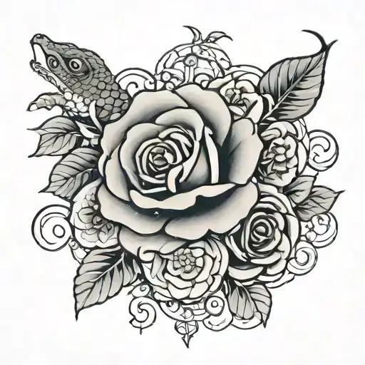 Rose And Snake And Diamond