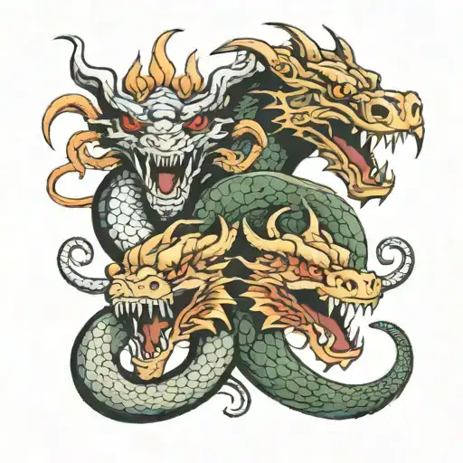 Snake Head And Dragon Head