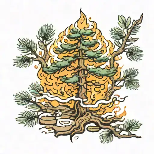 Burning Pine Tree