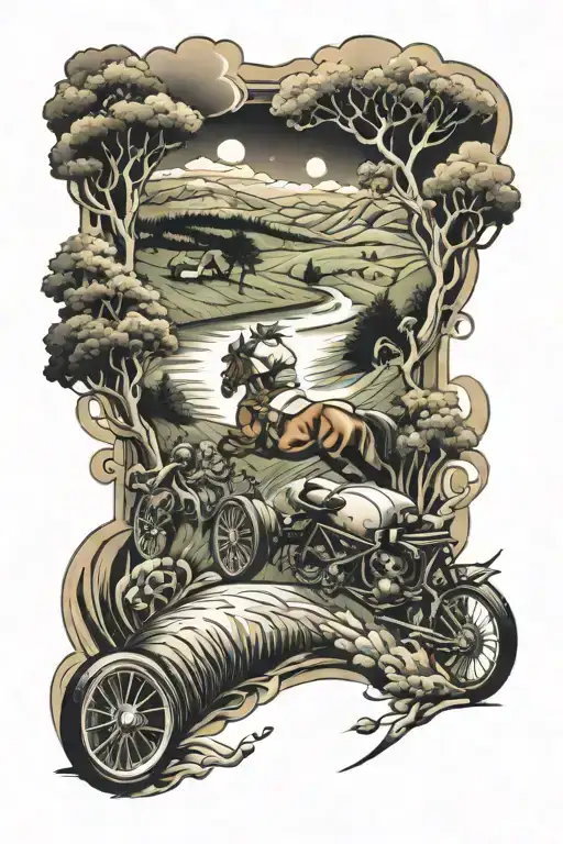 Racing And Country Landscape