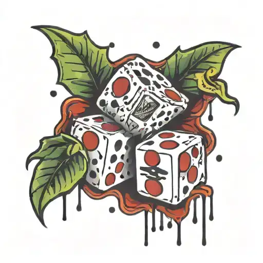 Dice And Money With Blood Dripping