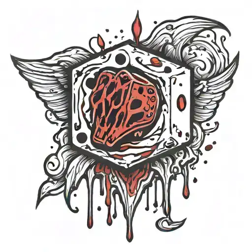 Dice With Blood Dripping Blood Heart