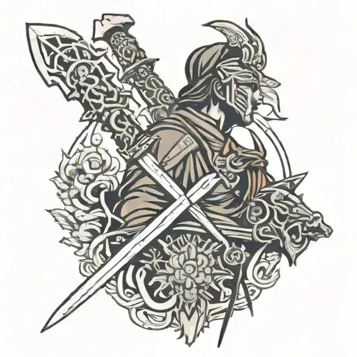 Sword Of Damocles With Samurai Warrior