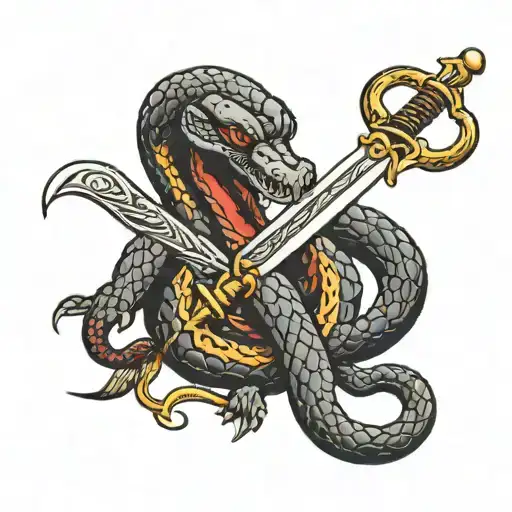 Black Cobra With A Sword