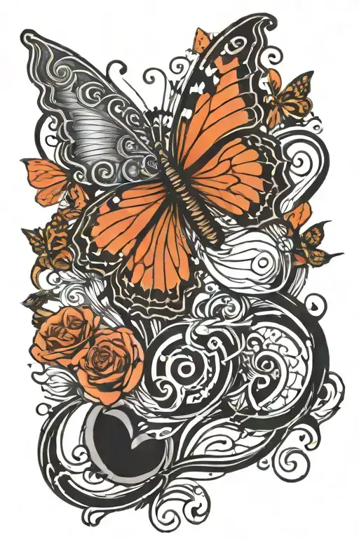 Heartbeat Line With Butterfly