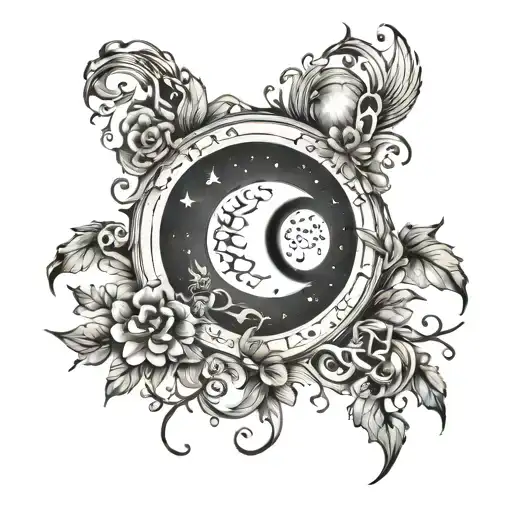 The Word Family And Moon Merging Together