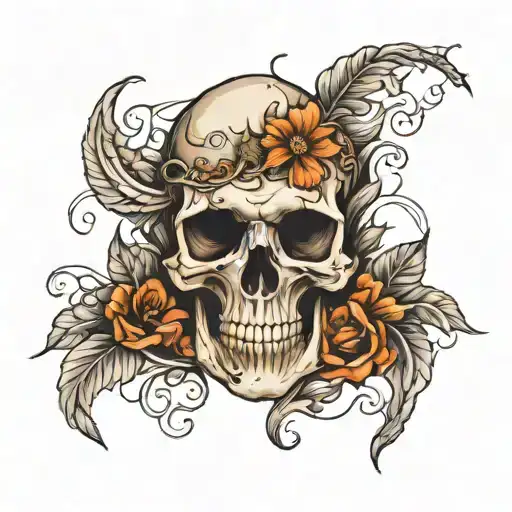 Skull Realistic Style Bio Tattoo Design