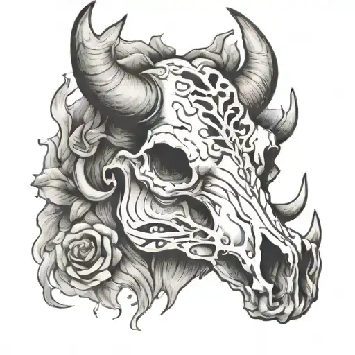 Bull Skull Steam From Nostrils