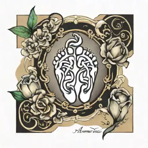 Artwork To Honor The Loss Of My Daughter To Trisomy-13 Using Her Footprints In The Design
