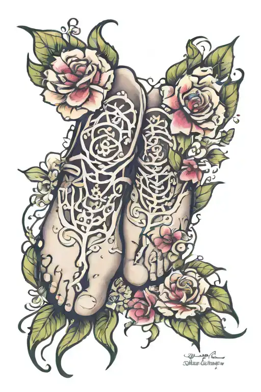 Artwork To Honor The Loss Of My Daughter To Trisomy-13 Using Her Footprints In The Design