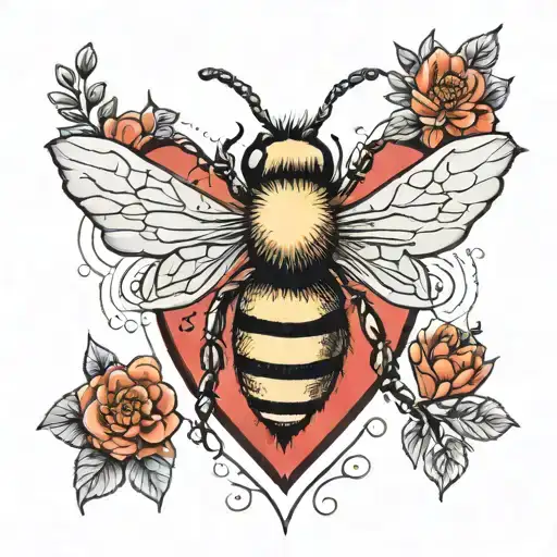 Honey Bee Red Heart