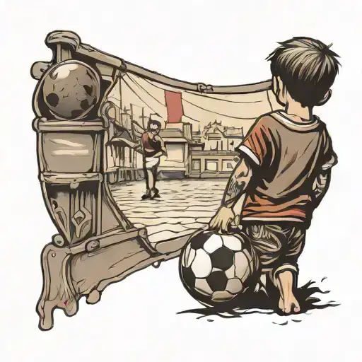Child From Behind With Football