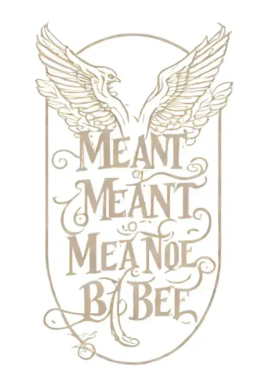 The Quote 'Meant To Be' Incorporated Into A Fine Line Tattoo And The Also Ito Legend