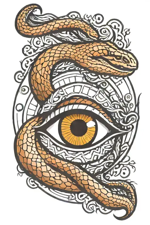 Eye In A Circle With A Snake Intertwined