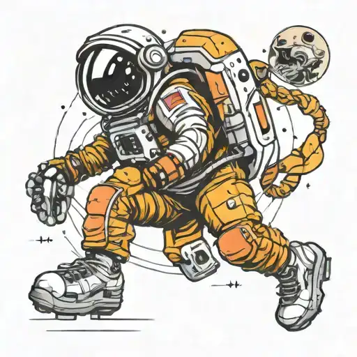 Fashion Buff Single Astronaut Wearing Sneakers